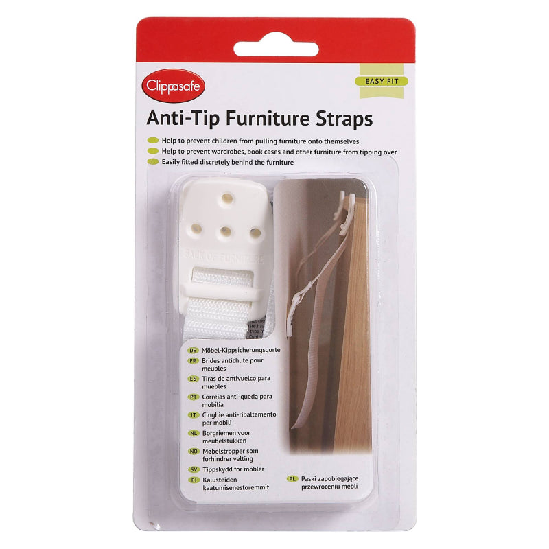 Clippasafe Anti-Tip Furniture Strap - Pack of 2