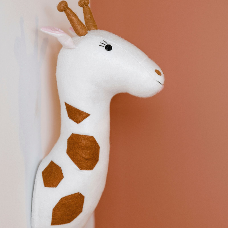 Animal Head Felt Wall Deco - Giraffe - Side Angle