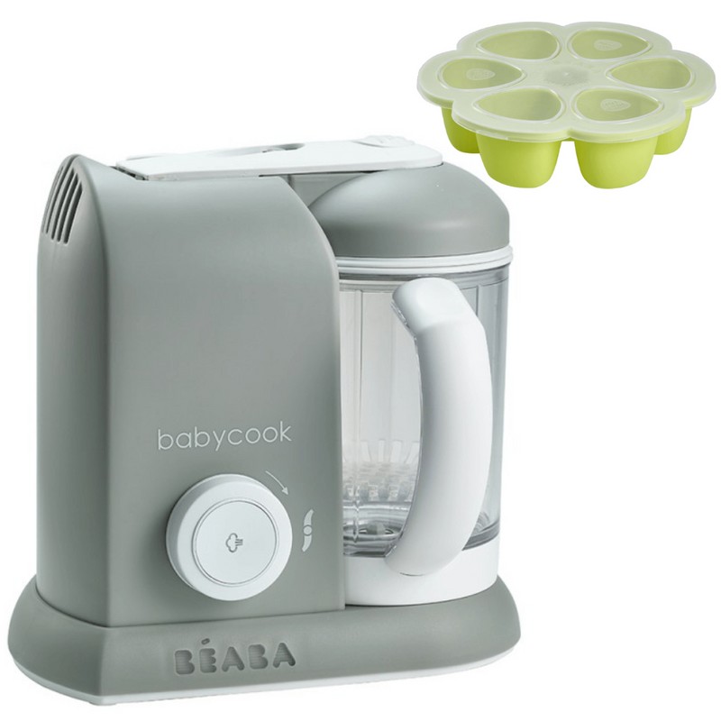 Beaba BabyCook Solo 4-in-1 Food Processor & FREE Multiportions Food Storage – Grey