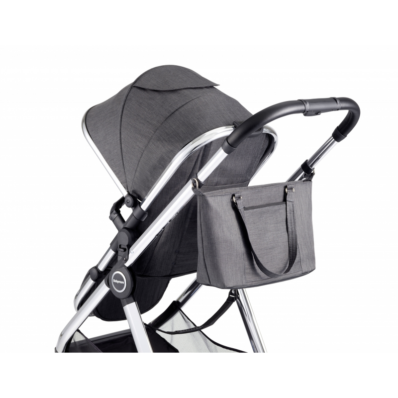 Babymore MeMore Pram &amp; Pushchair 11 Piece - Chrome Slate - Attached Changing Bag
