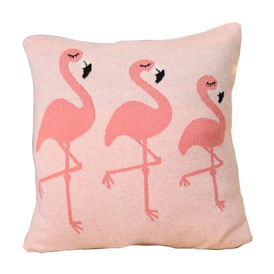 Bizzi Growin Knitted Cushion - Flamingo__