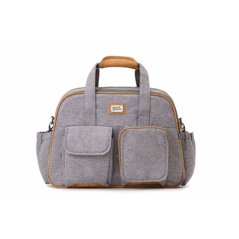 Bizzi Growin Pod Travel Changing Bag - Windsor Grey - Front View
