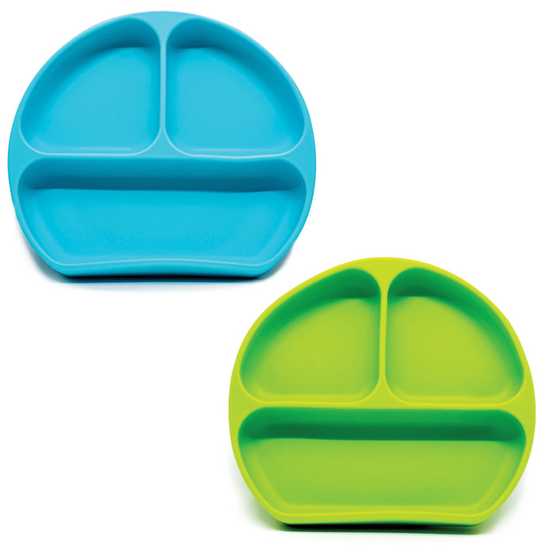 Callowesse Silicone Suction Plates 2 Pack - Green & Blue