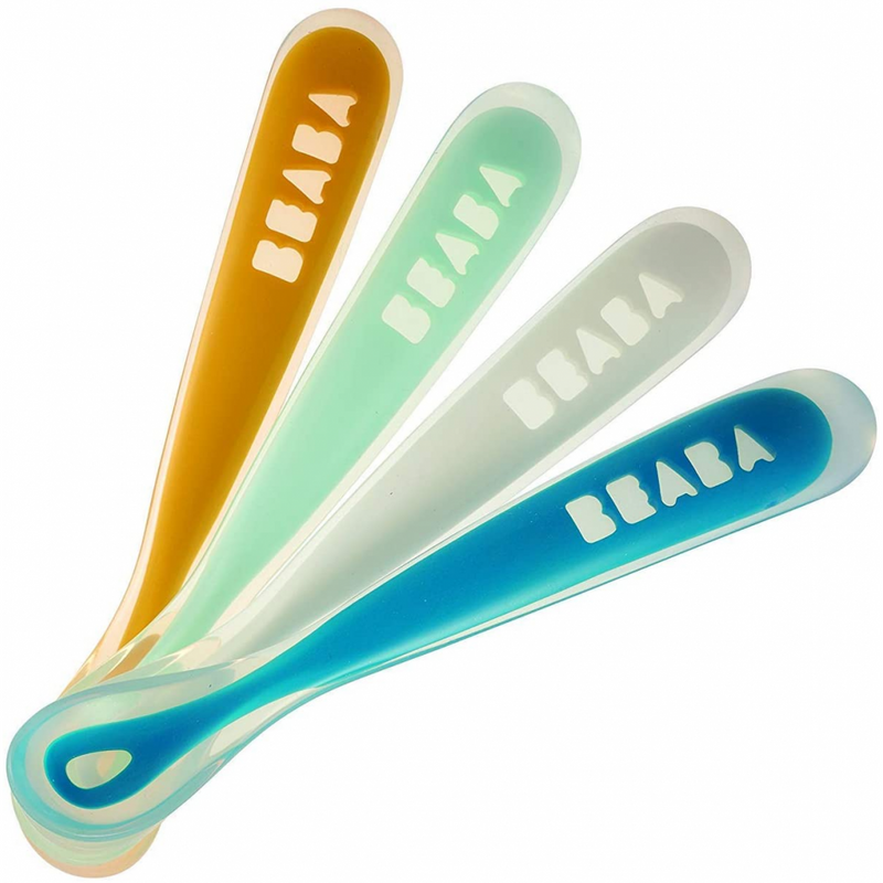 Beaba Ergonomic 1st Age Spoons (Pack Of 4) – Neon/Blue/Nude/Lagoon