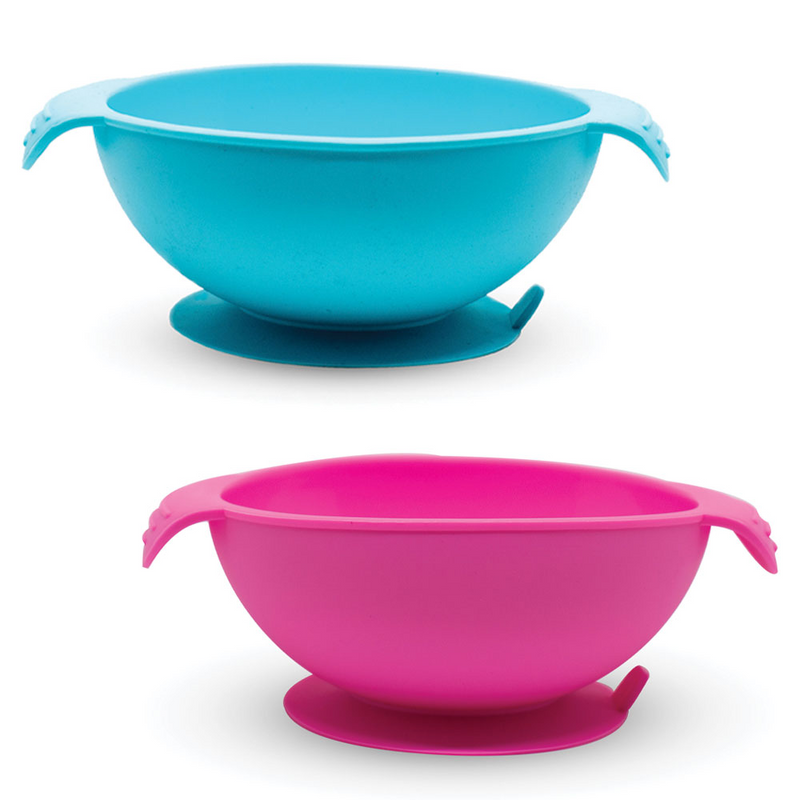 Callowesse Silicone Bowls 2 Pack - Pink and Blue