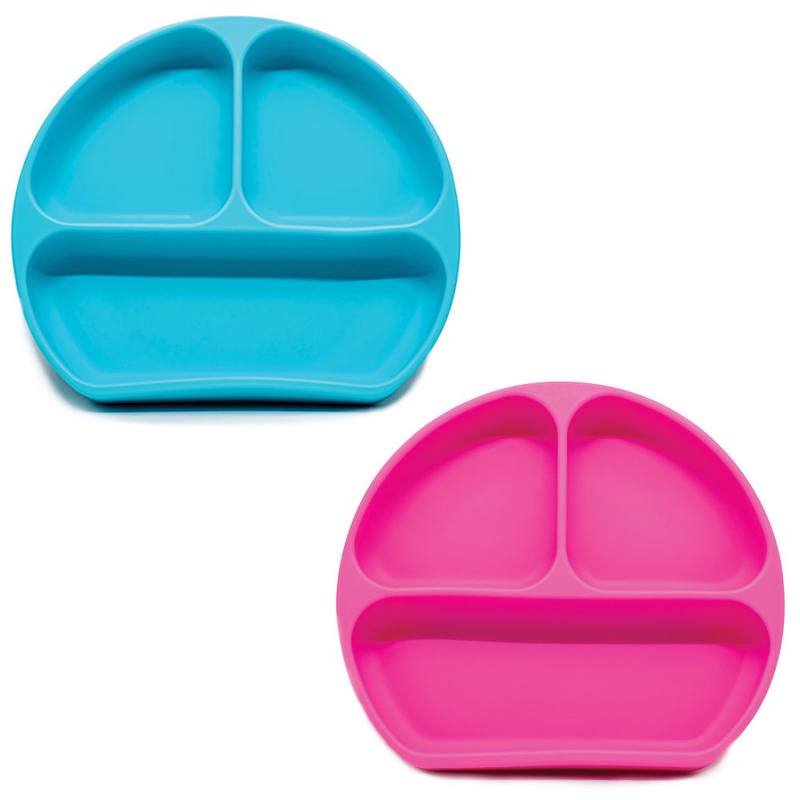 Callowesse Silicone Suction Plates 2 Pack - Blue & Pink