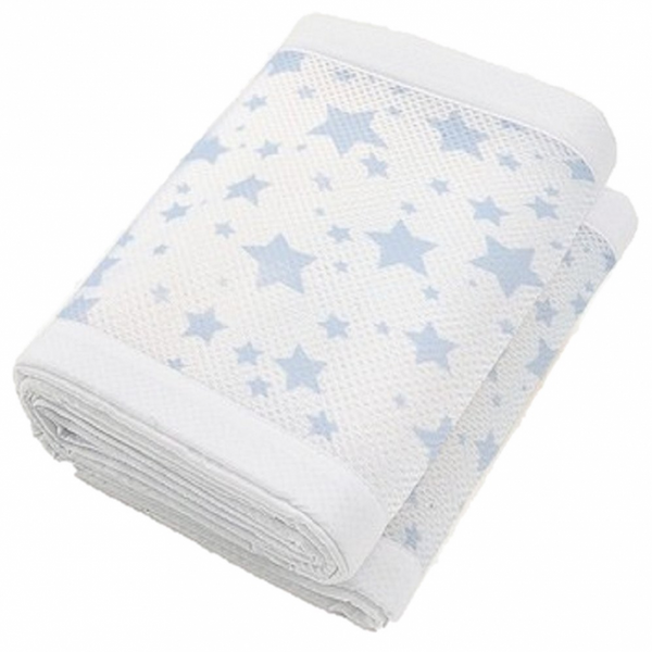 BreathableBaby Four-Sided Mesh Cot Liner – Twinkle Blue
