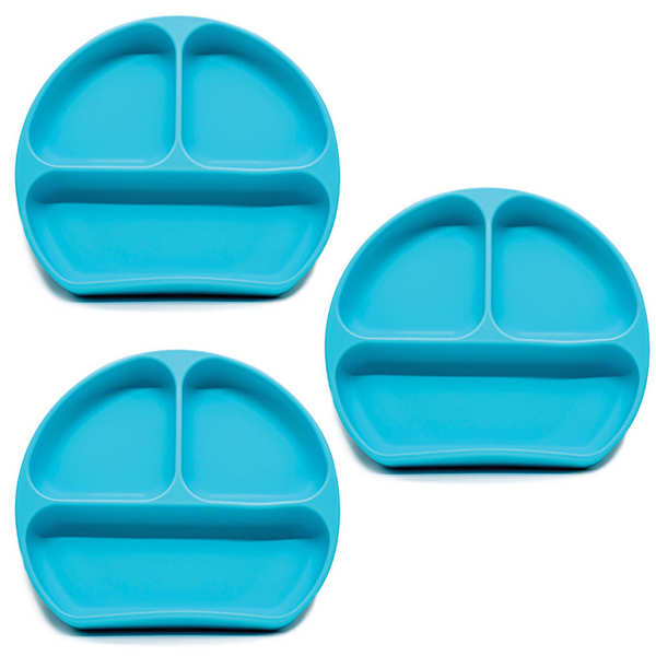 Callowesse Silicone Suction Plates 3 Pack - Blue