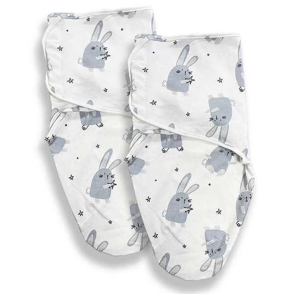 Callowesse Newborn Baby Swaddle - 0-3 Months - Bunny Buddies - Pack of 2