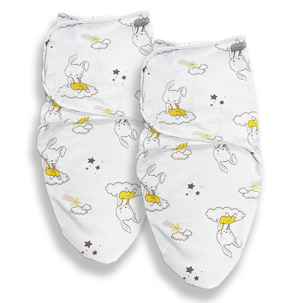 Callowesse Newborn Baby Swaddle - 0-3 Months - Bunny Dreams - Pack of 2