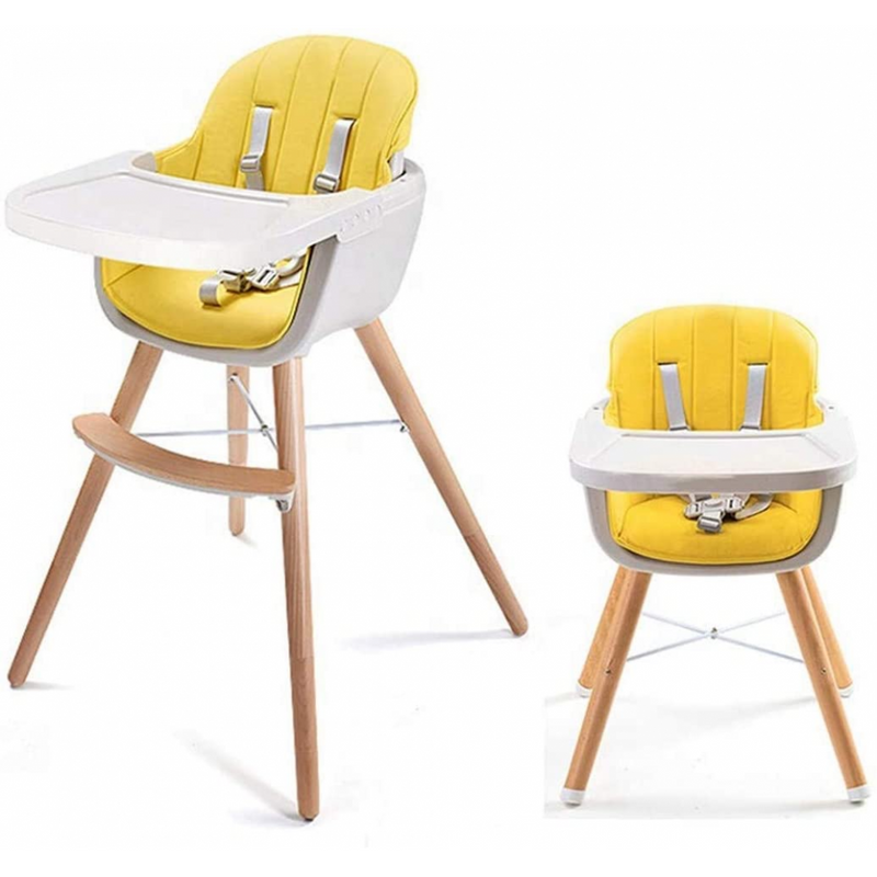 Callowesse Elata 3-in-1 Wooden Highchair – Yellow