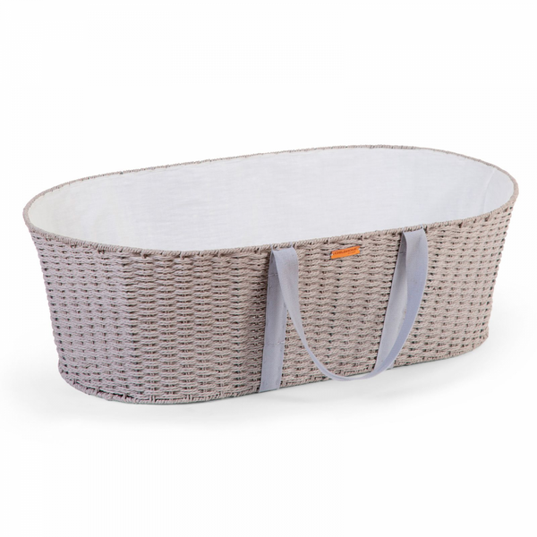 Childhome Moses Basket (Handle, Liner + Mattress) - Grey
