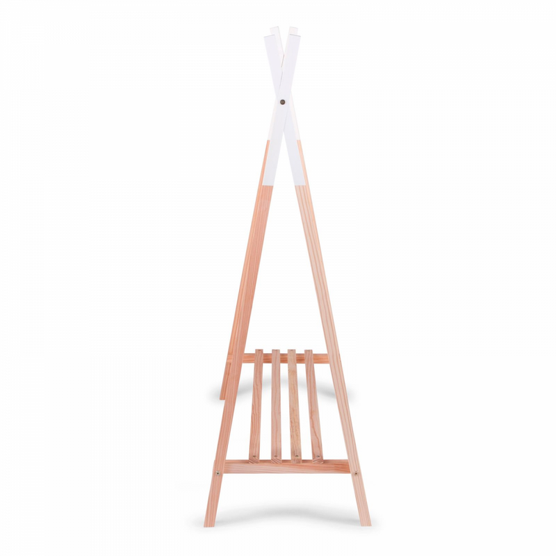 Childhome Tipi Open Clothes Stand - Natural White - Side View