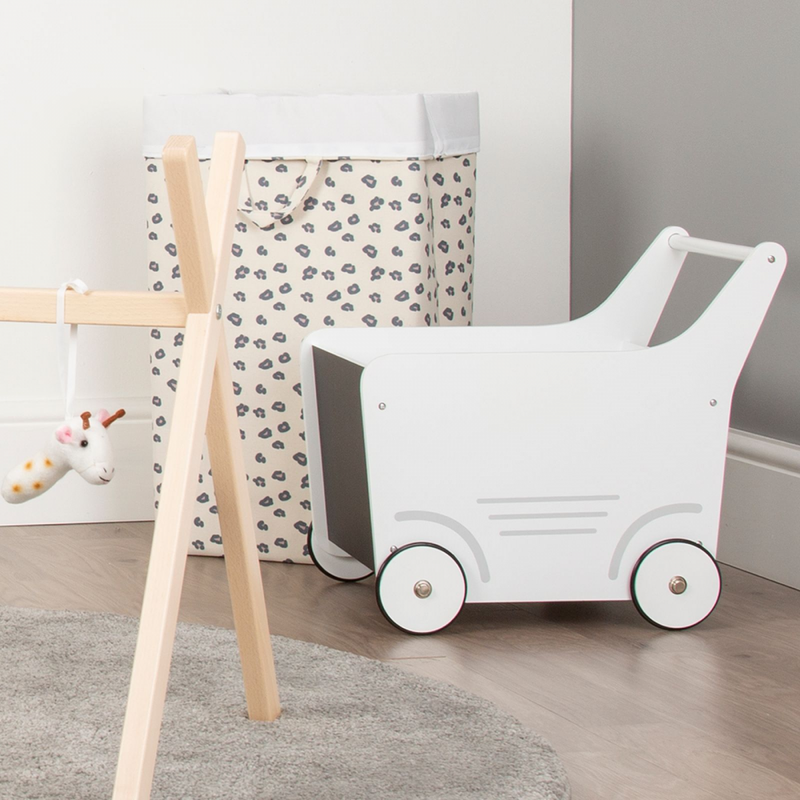 Childhome Wooden Stroller - White - Display