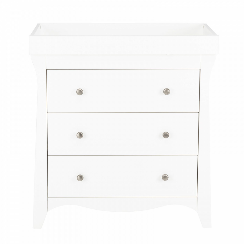 Cuddleco Clara 3 Drawer Dresser – Satin White