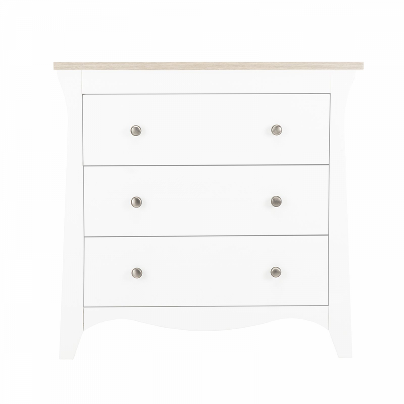 Cuddleco Clara 3 Drawer Dresser – Driftwood Ash/Satin White