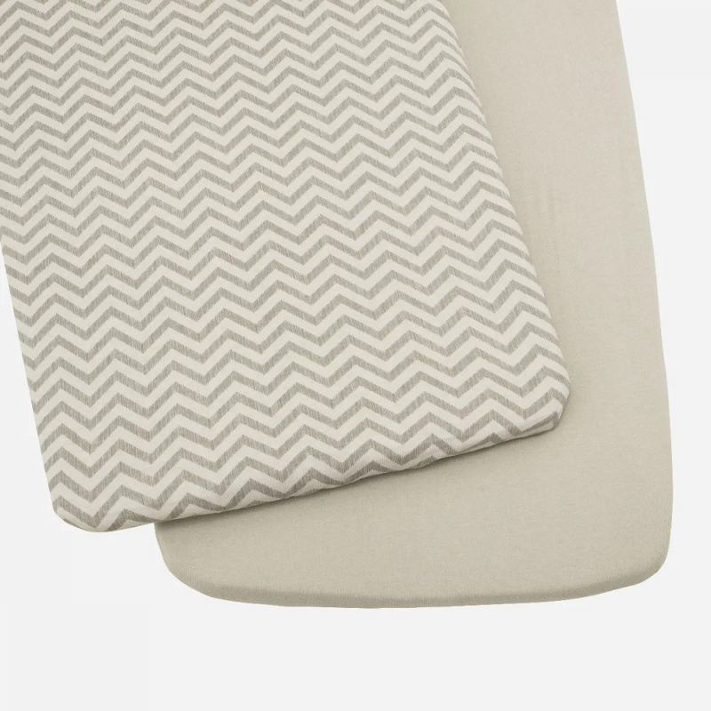 CoZee Fitted Sheets (2 Pack) - Grey Chevron