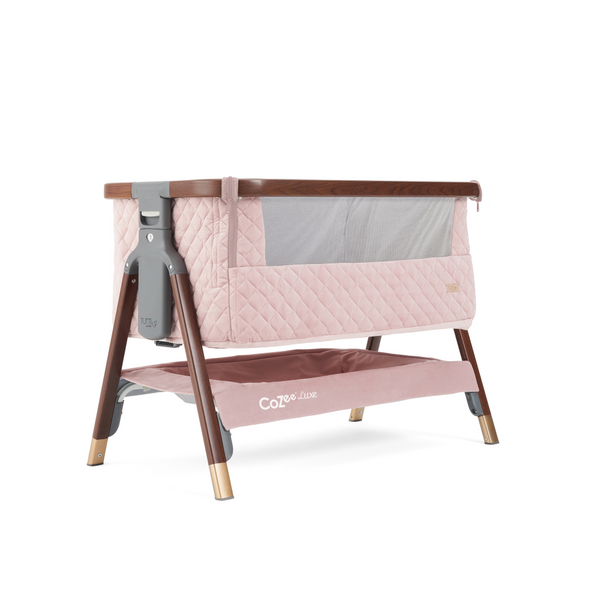 Tutti Bambini CoZee Luxe Bedside Crib Walnut & Blush