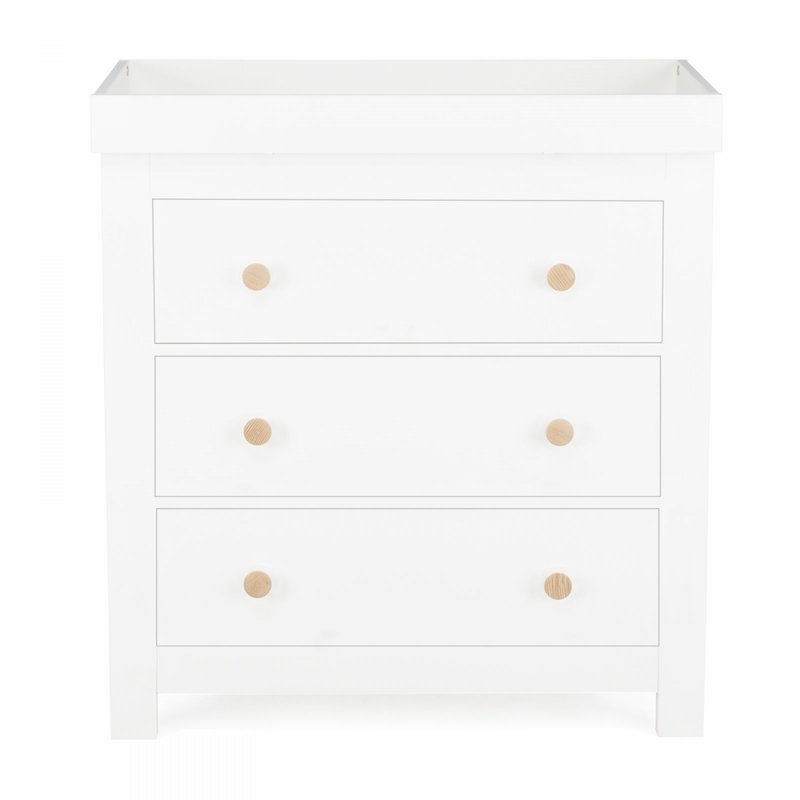 Cuddleco Aylesbury 3 Drawer Dresser – Satin White/Ash