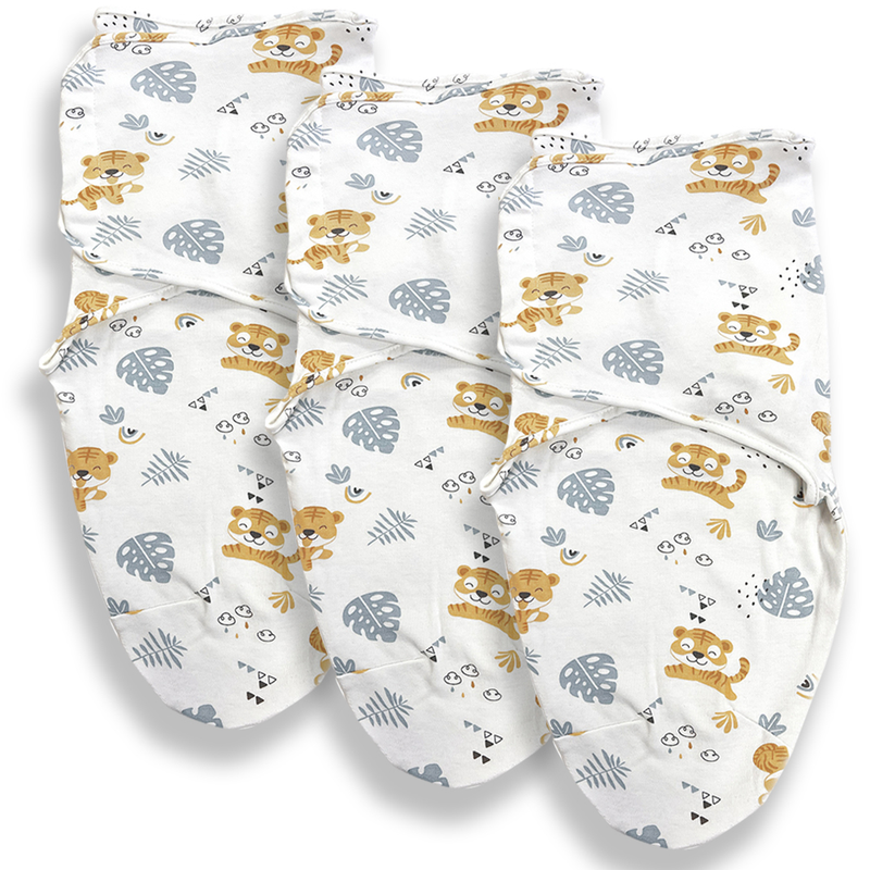 Callowesse Newborn Baby Swaddle - 0-3 Months - Curious Cubs - Pack of 3