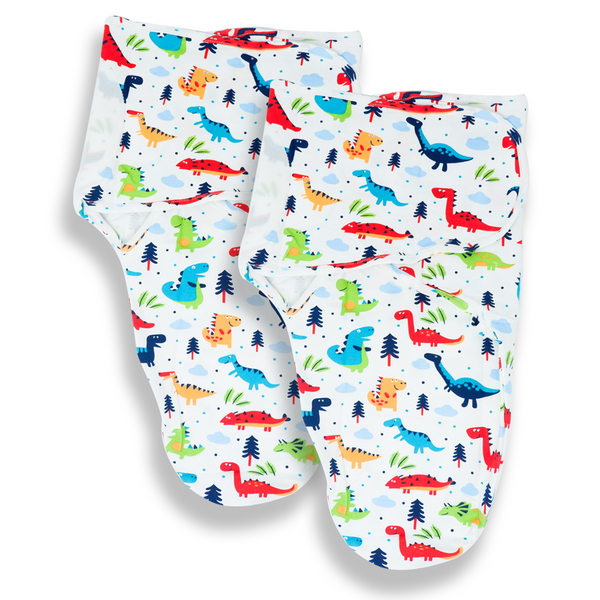 Callowesse Newborn Baby Swaddle - Pack of 2 - Dino Land