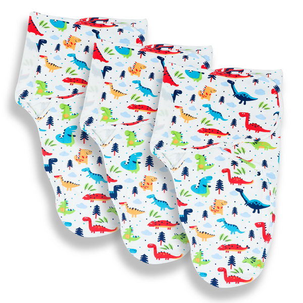 Callowesse Newborn Baby Swaddle - Pack of 3 - Dino Land