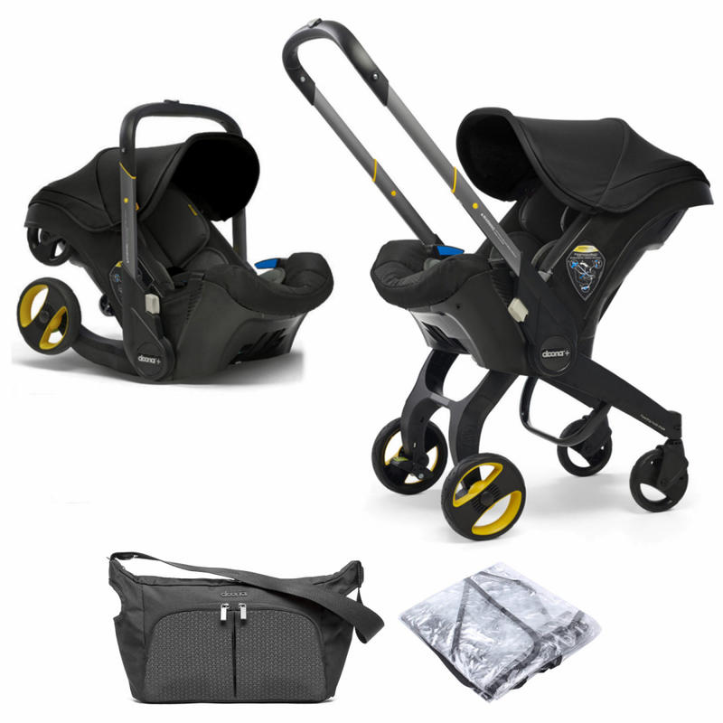 Doona Group 0+ Car Seat Stroller + FREE Raincover & Changing Bag – Nitro Black