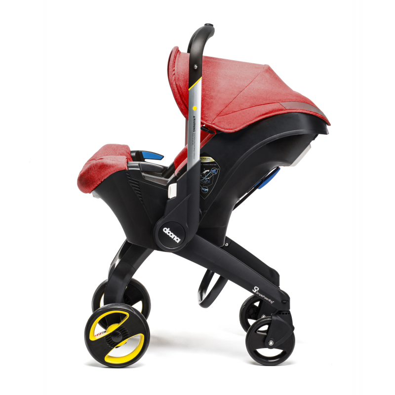 Doona Car Seat Stroller Nitro Black With Colour Pack & Essentials Bag (Red)