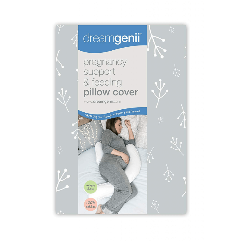 Dreamgenii Pregnancy Pillow Cotton Cover – Grey/White
