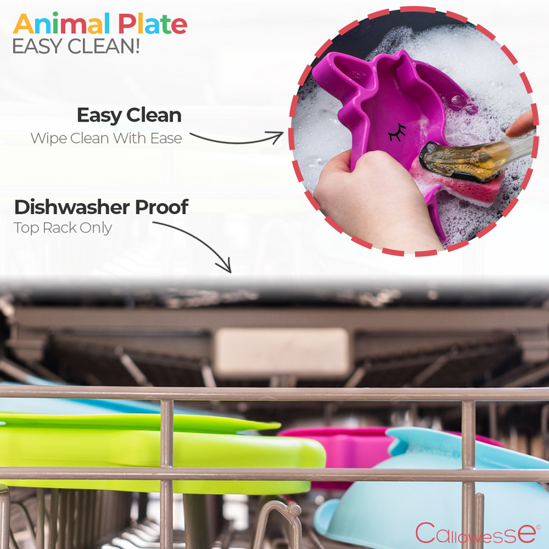Callowesse Silicone Animal Plate- Unicorn- Easy Clean