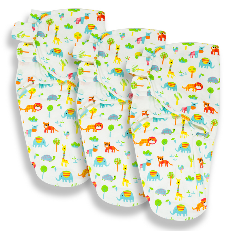 Callowesse Newborn Baby Swaddle - Pack of 3 - Exotic Kingdom