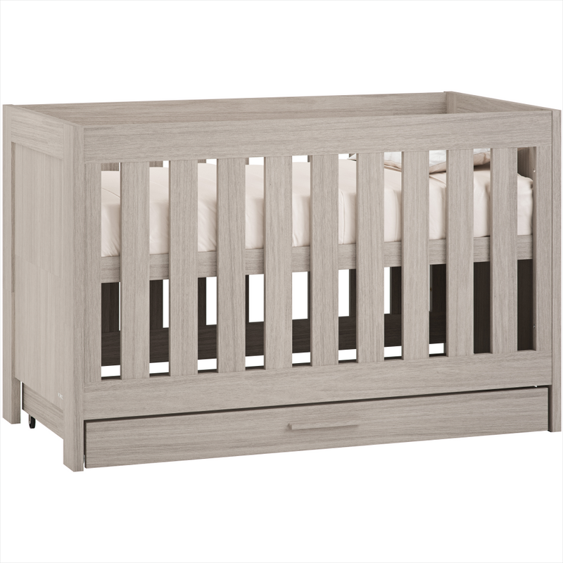 Venicci Forenzo Cot Bed with Underdrawer – Nordic White Oak