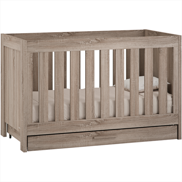 Venicci Forenzo Cot Bed with Underdrawer – Truffle Oak