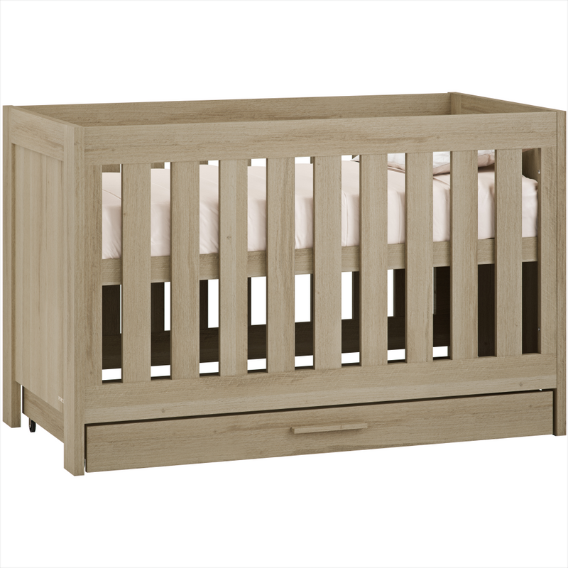 Venicci Forenzo Cot Bed with Underdrawer – Honey Oak