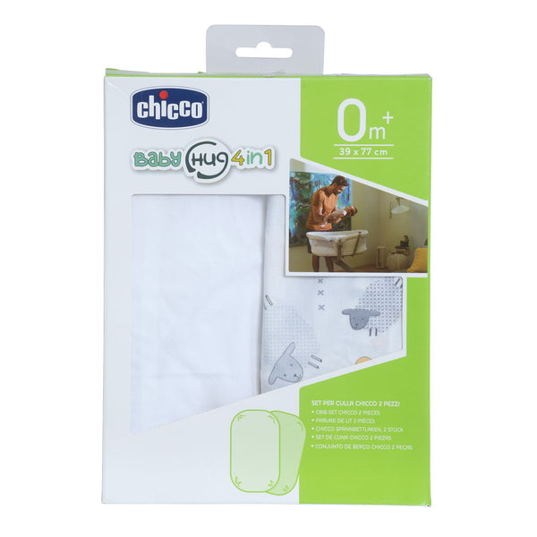 Chicco Baby Hug 2 Fitted Sheets - Grey Sheep