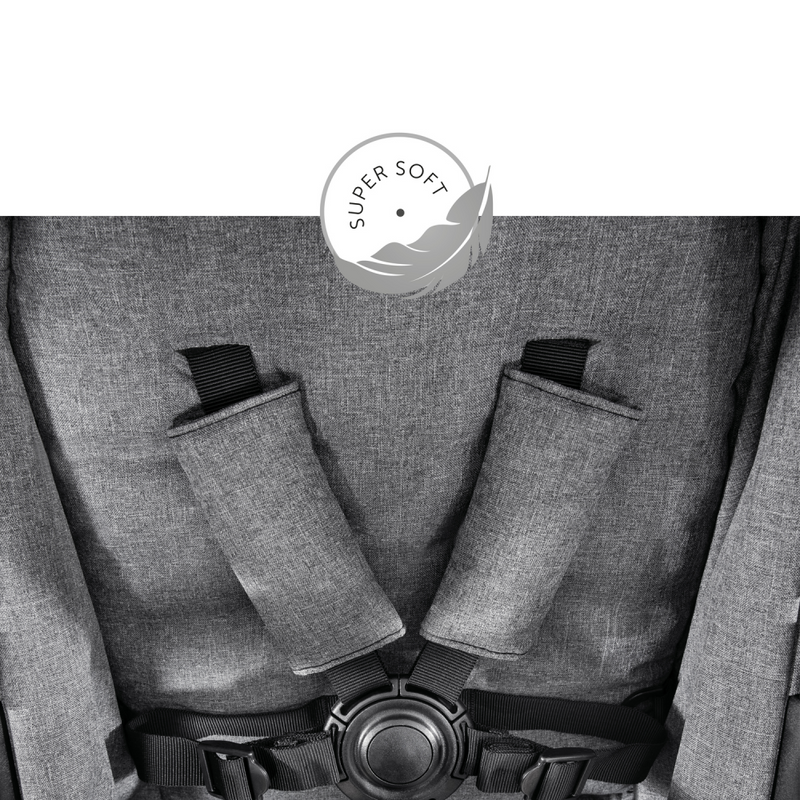 Hauck Atlantic Twin Pushchair - Grey - Harness