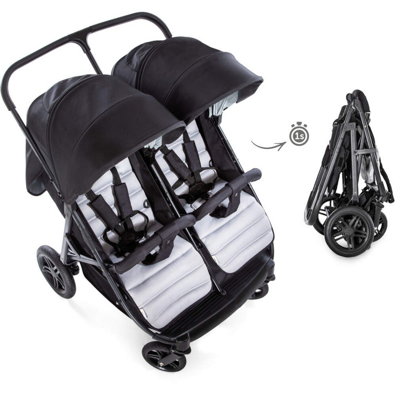 Hauck Rapid 3R Duo Double Pushchair – Silver/Charcoal