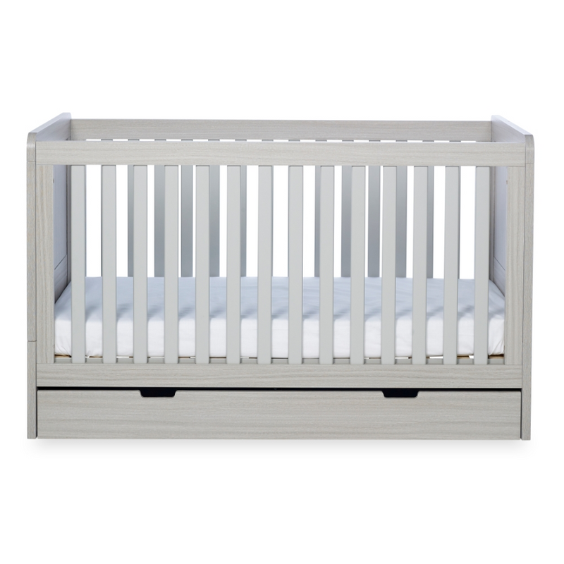 Ickle Bubba Pembrey Cot Bed and Under Drawer - Front View