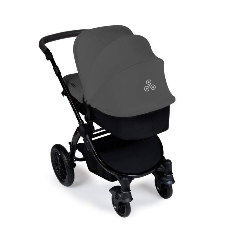 Ickle Bubba Stomp V3 All in One Travel System with ISOFIX Base – Graphite Grey on Black