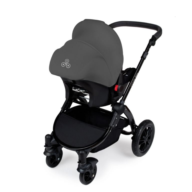 Ickle Bubba Stomp V3 All in One Travel System with ISOFIX Base – Graphite Grey on Black
