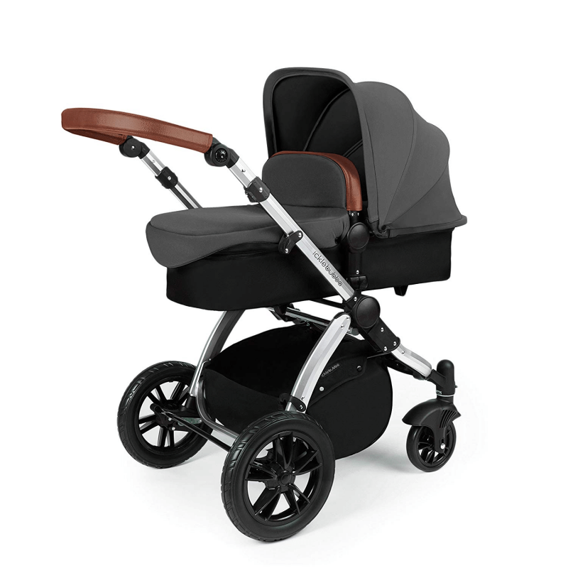 Ickle Bubba Stomp V3 All in One Travel System with ISOFIX Base – Graphite Grey on Silver