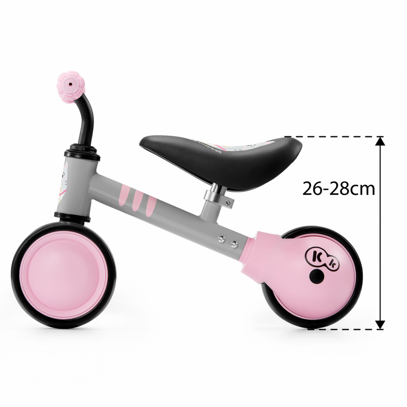 Kinderkraft Cutie Mini Balance Bike- Pink- Seat Height