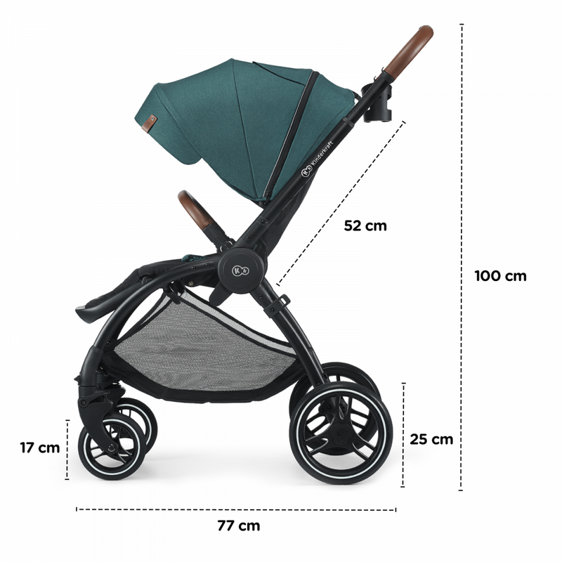 Kinderkraft Evolution Cocoon 2 in 1 Pushchair- Grey- Dimensions with seat unit