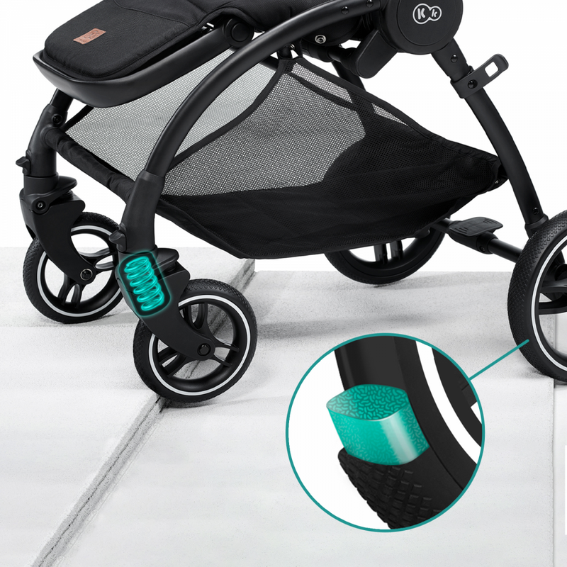 Kinderkraft Evolution Cocoon 2 in 1 pushchair- Green-Suspension and wheels