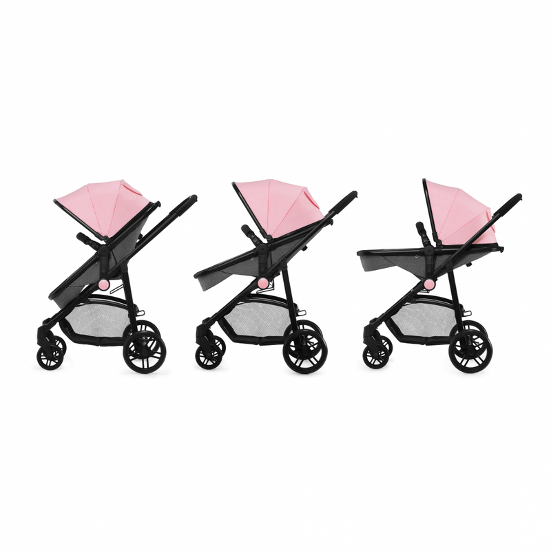 Kinderkraft Juli 3 in 1 Travel System- Pink- Stroller seat positions