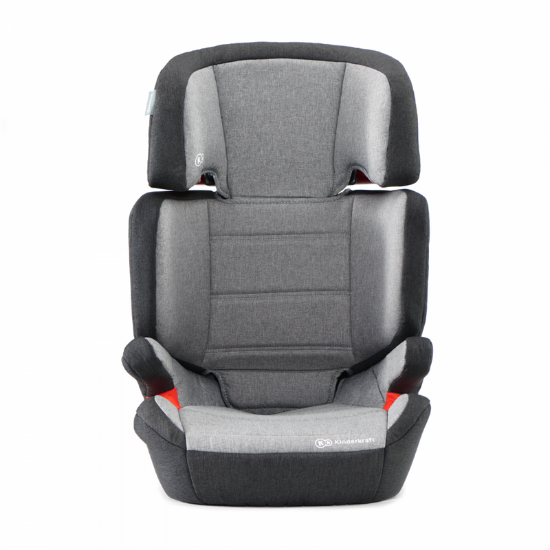 Kinderkraft Juniorfix Car Seat- Black &amp; Grey- Front View