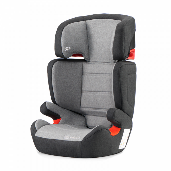 Kinderkraft Juniorfix Car Seat- Black &amp; Grey- Main Image