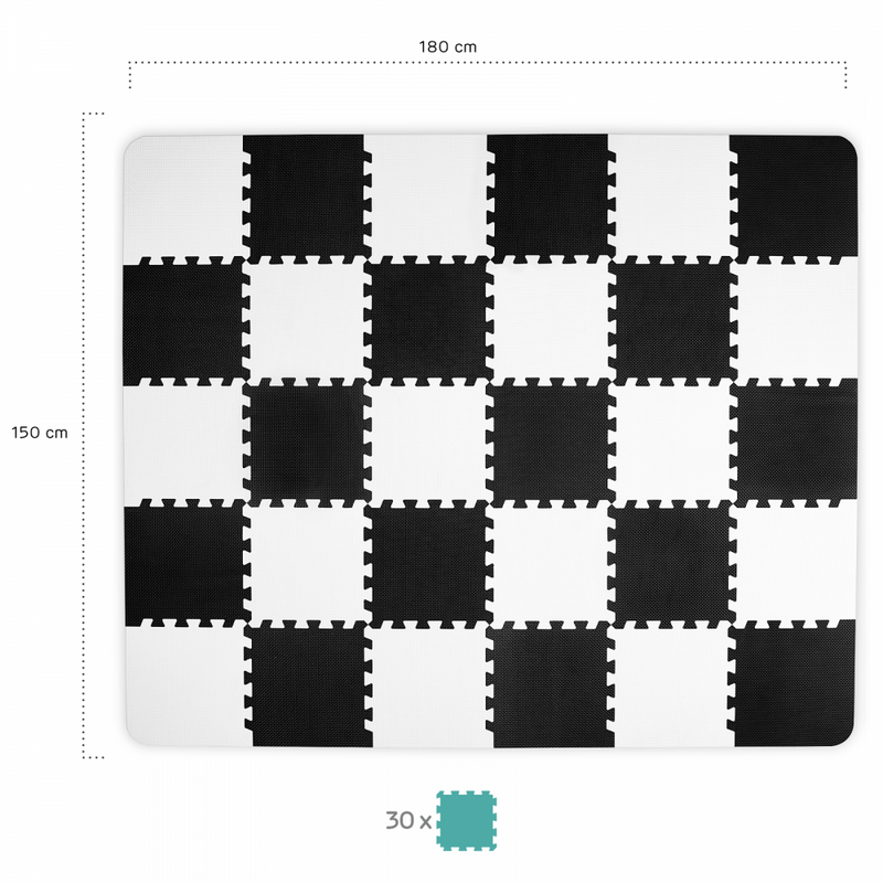 Kinderkraft Luno Puzzle Playmat- Black and White- Dimensions