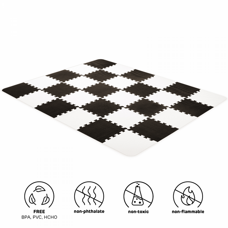 Kinderkraft Luno Puzzle Playmat- Black and White- Main Image