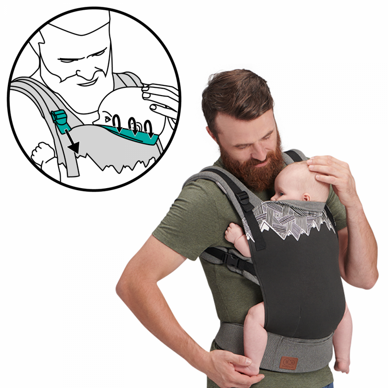 Kinderkraft Milo Baby Carrier- Black- Neck protection